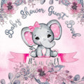 It's a Girl! Baby Shower Guest Book: Cute Elephant Baby Shower Guest Book for Girls with Pink Floral Theme - Includes Sign-In Pages, Wishes for Baby,