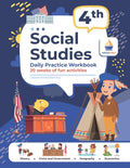 4th Grade Social Studies: Daily Practice Workbook 20 Weeks of Fun Activities History Civic and Government Geography Economics + Video Explanations for