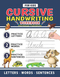 Cursive Handwriting Workbook For Kids: Cursive Handwriting Tracing Workbook For Kids Beginning Cursive, 3 in 1 Practice Workbook Included ( Alphabet -