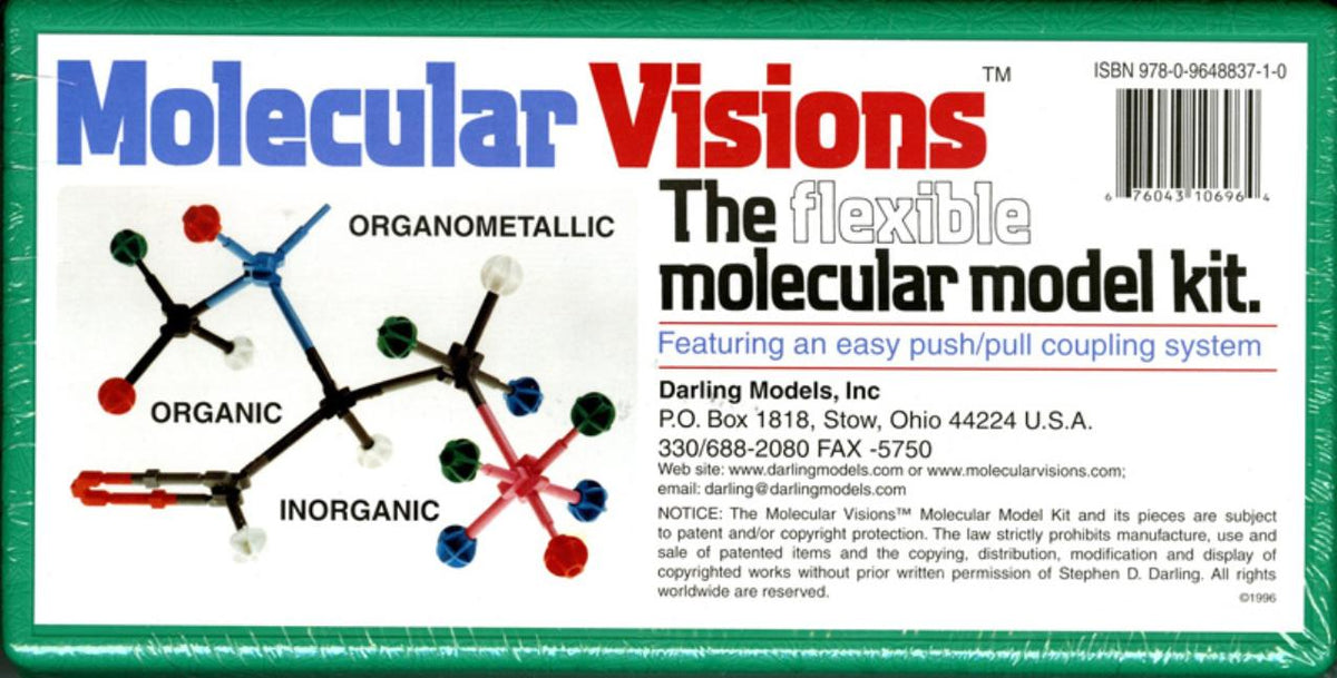 Molecular Visions (Organic, Inorganic, Organometallic) Molecular Model Kit #1 by Darling Models to Accompany Organic Chemistry